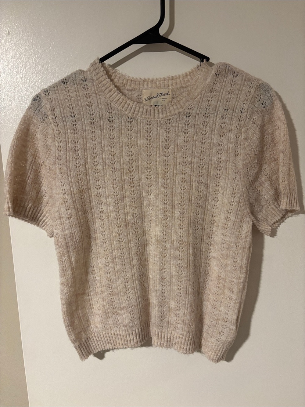 Universal Thread Women's Short Sleeve
Pointelle Crewneck Pullover Sweater